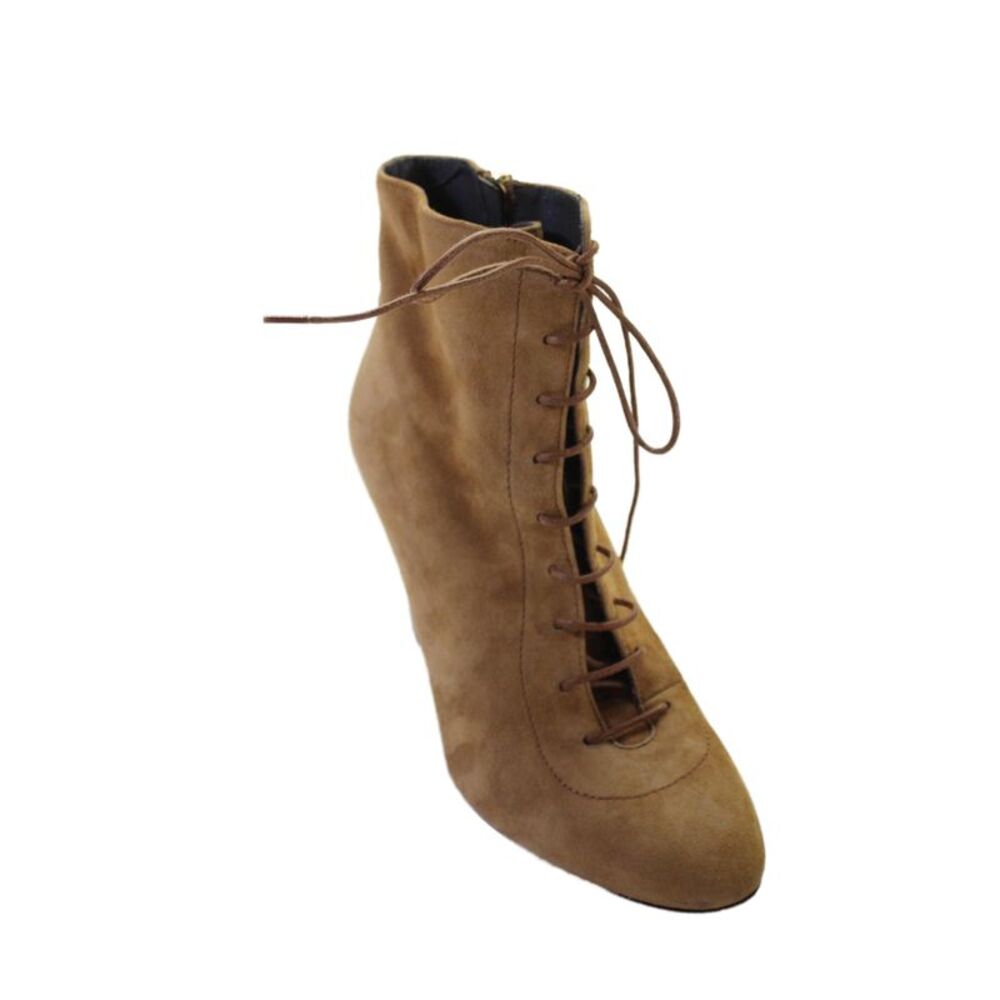 LK Bennett Womens Suede Lace Up High Heel Boots Brown Size 7